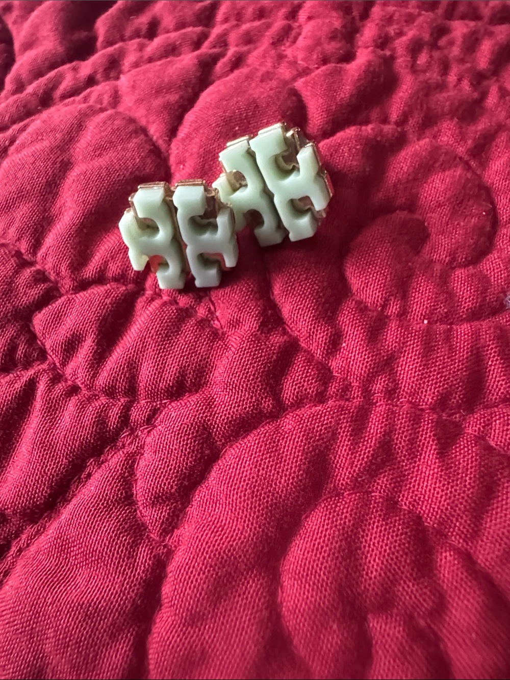 Tory Burch light blue Logo Clip-On Earrings
